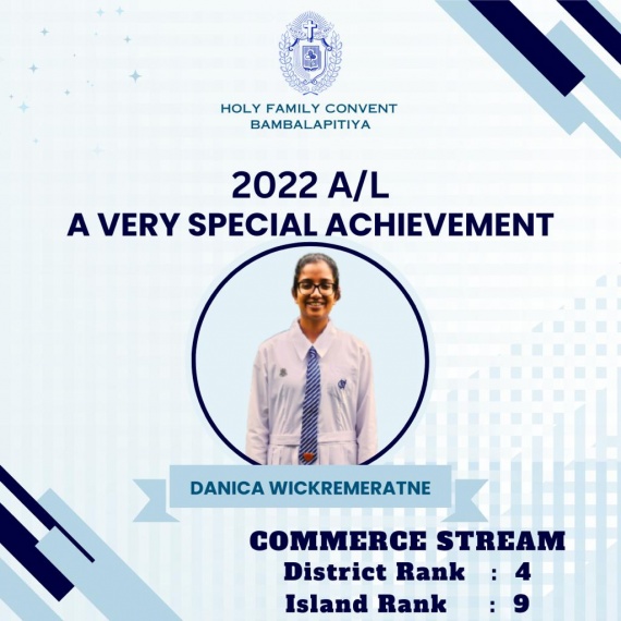 Danica Wickremeratne – A remarkable academic success (A/L 2022) in HFC’s recent history