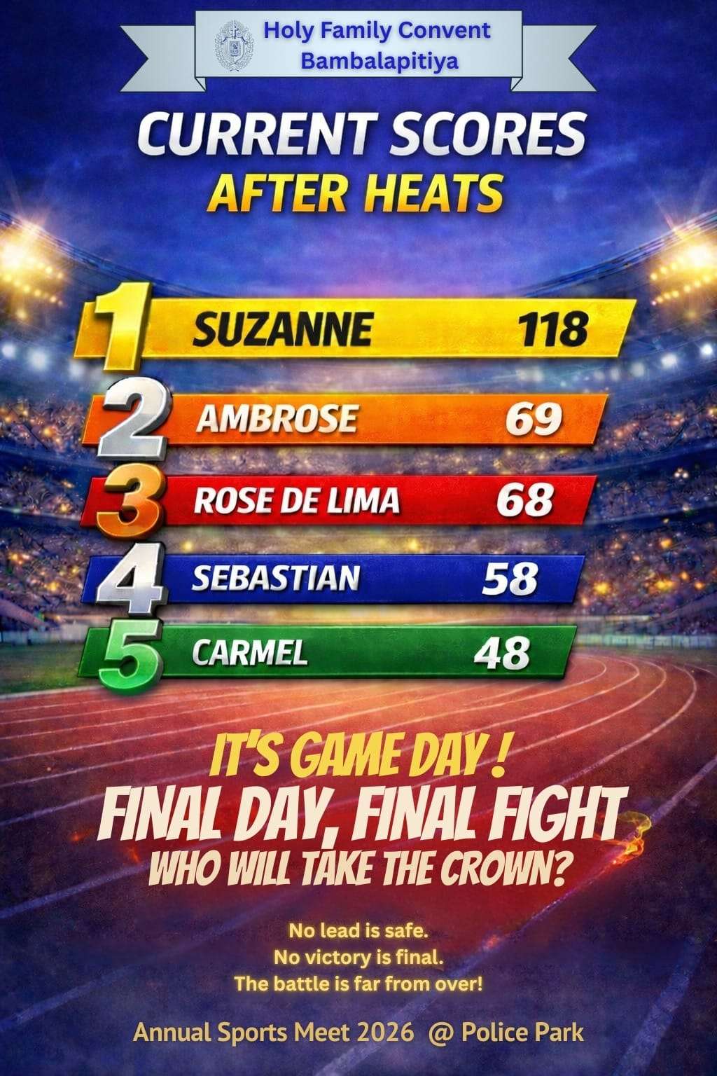 Race to the Crown – Annual Inter-House Sports Meet 2026 Update