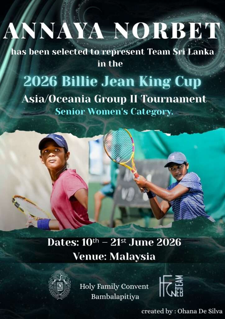 Annaya Norbet Selected to Represent Sri Lanka at the Billie Jean King Cup 2026